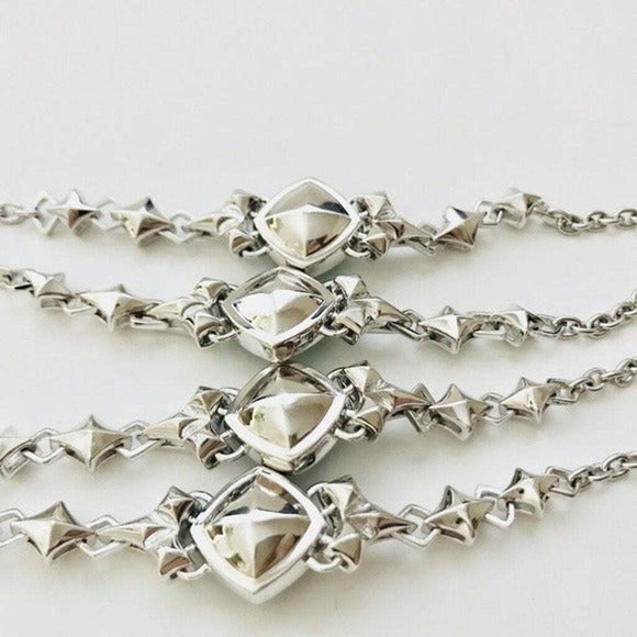 Stephen Webster Sterling Silver Chrysoprase Station Necklace - Picture 4 of 7